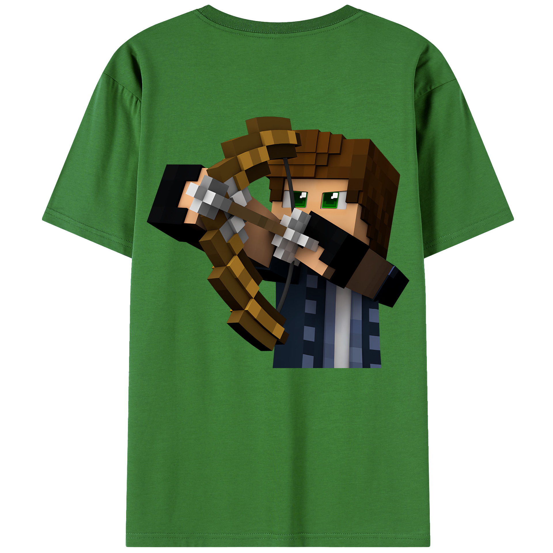 （画像用） マインクラフト ブロックの世界 Minecraft MC Block world レディース半袖Tシャツ(バックプリント)